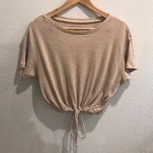 AE Cinched Waist T-Shirt in Beige (Size XS)